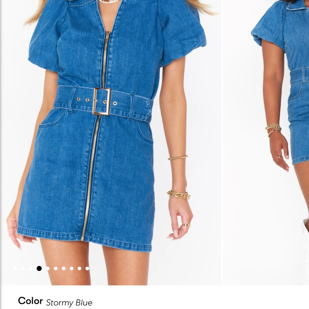 Show Me Your Mumu Oxford Mini Dress - Stormy Blue